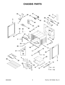 04 - Chassis Parts Diagram and Parts List for MFES6030RW0  Whirlpool Range