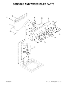 Console And Water Inlet Parts Diagram and Parts List for 11022442512  Kenmore Washer