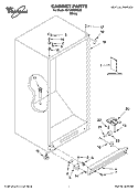 CABINET PARTS Diagram and Parts List for EV181NZRQ00  Whirlpool Freezer