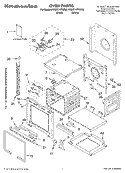 OVEN, LITERATURE Diagram and Parts List for KEBC147KBL0  KitchenAid Wall Oven
