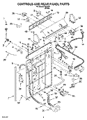 CONTROL AND REAR PANEL PARTS Diagram and Parts List for IS41000  Inglis Washer