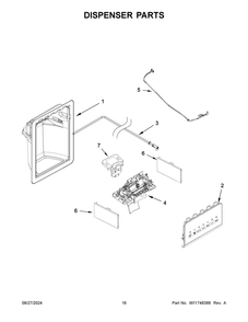 09 - Dispenser Parts Diagram and Parts List for WRS331SDHB07  Whirlpool Refrigerator