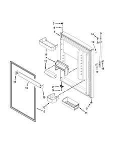 Refrigerator Door Parts Diagram and Parts List for WRT351SFTF00  Whirlpool Refrigerator