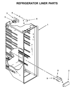 Refrigerator Liner Parts Diagram and Parts List for WRS312SNHB00  Whirlpool Refrigerator
