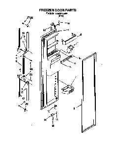 Freezer Door Diagram and Parts List for 3XR2727FB00  Whirlpool Refrigerator