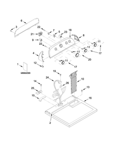 Top And Console Parts Diagram and Parts List for WED4975EW1  Whirlpool Dryer