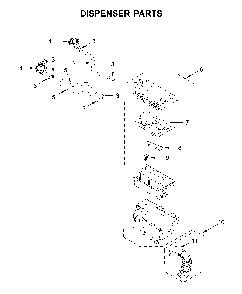 Dispenser parts Diagram and Parts List for 7MWFW5622HW2  Whirlpool Washer