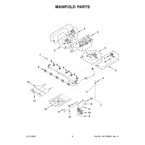 Manifold Parts Diagram and Parts List for WFGS7530RW1  Whirlpool Range