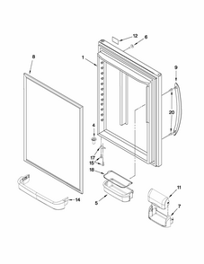 Refrigerator Door Parts Diagram and Parts List for 59669289012  Kenmore Refrigerator