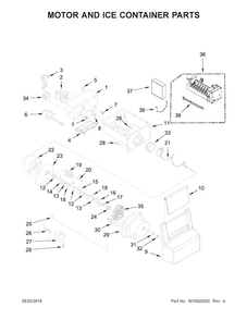 Motor And Ice Container Parts Diagram and Parts List for WRS331FDDM01  Whirlpool Refrigerator