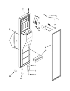Freezer Door Parts Diagram and Parts List for WRS571CIDM00  Whirlpool Refrigerator