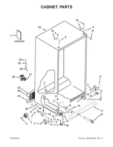 Cabinet Parts Diagram and Parts List for 10651792412  Kenmore Refrigerator