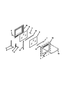 Door Parts Diagram and Parts List for WFI910H0AS1  KitchenAid Range