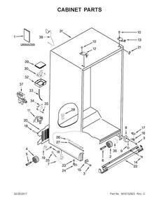 Cabinet Parts Diagram and Parts List for WRS586FLDM00  Whirlpool Refrigerator
