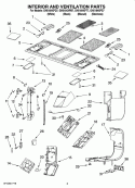 INTERIOR AND VENTILATION PARTS Diagram and Parts List for GH5184XPQ7  Whirlpool Microwave