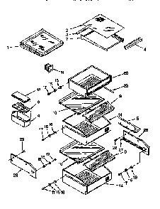 Refrigerator Shelf Diagram and Parts List for 106KSSS36QDX05  KitchenAid Refrigerator