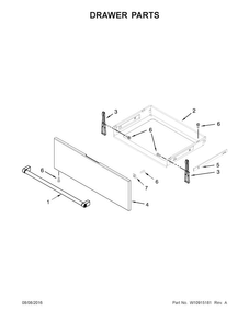 Drawer Parts Diagram and Parts List for KSEG700EBL1  KitchenAid Range