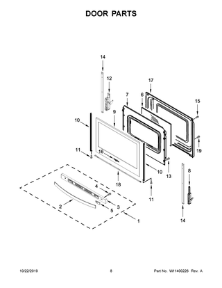 Part Location Diagram of W11553213 Whirlpool HNDLE-DOOR