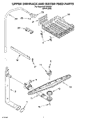UPPER DISHRACK AND WATER FEED PARTS Diagram and Parts List for SUD7000MS0  Whirlpool Dishwasher