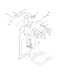 Controls And Water Inlet Parts Diagram and Parts List for 11020222510  Kenmore Washer