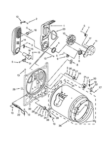 Bulkhead Parts Diagram and Parts List for WGD7000DW1  Whirlpool Dryer