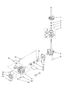 Brake, Clutch, Gearcase, Motor And Pump Parts Diagram and Parts List for 11080754002  Kenmore Washer Dryer Combo