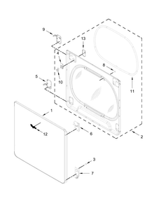 Door Parts Diagram and Parts List for WGD8000DW3  Whirlpool Dryer