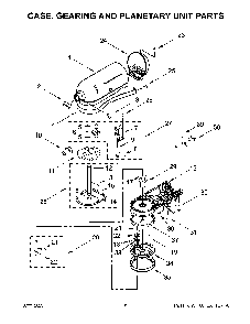 Case, Gearing And Planetary Unit Parts Diagram and Parts List for 5KSM193ADEMH5  KitchenAid Mixer