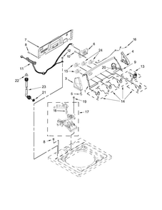Controls And Water Inlet Parts Diagram and Parts List for 7MWTW1808AW1  Whirlpool Washer