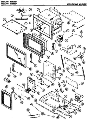 01 - Page 1 Diagram and Parts List for 8022000  Whirlpool Microwave Oven Combo