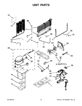 Unit Parts Diagram and Parts List for WRF560SEHV00  Whirlpool Refrigerator