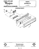 CONSOLE Diagram and Parts List for DU9400XT4  Whirlpool Dishwasher