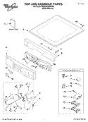 TOP AND CONSOLE PARTS Diagram and Parts List for 7MGGW9200MW0  Whirlpool Dryer