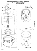 AGITATOR, BASKET AND TUB Diagram and Parts List for KAWS700LQ0  KitchenAid Washer