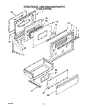 OVEN DOOR AND DRAWER Diagram and Parts List for SF395PEWN2  Whirlpool Range