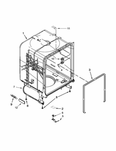 Tub And Frame Parts Diagram and Parts List for 66517159K214  Kenmore Dishwasher
