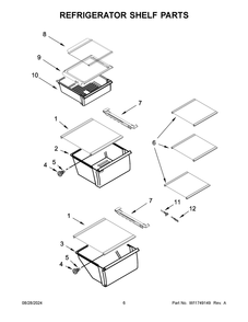 04 - Refrigerator Shelf Parts Diagram and Parts List for WRS331SDHW07  Whirlpool Refrigerator