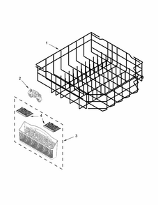 Lower Rack Parts Diagram and Parts List for 66512723K311  Kenmore Dishwasher