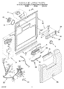 DOOR AND LATCH Diagram and Parts List for KUDS24SEBL4  KitchenAid Dishwasher