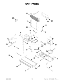 Unit Parts Diagram and Parts List for WRF555SDHV03  Whirlpool Refrigerator