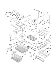 Shelf Parts Diagram and Parts List for KRFC300ESS00  KitchenAid Refrigerator