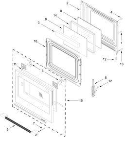 Door Parts Diagram and Parts List for KSES530SJP0  Whirlpool Range