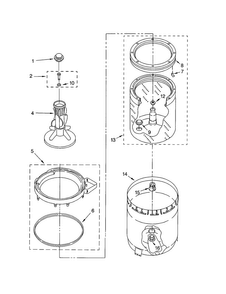 Agitator, Basket And Tub Diagram and Parts List for 8530090  Whirlpool Washer