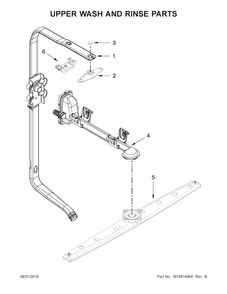 Upper Wash And Rinse Parts Diagram and Parts List for WDT780SAEM1  Whirlpool Dishwasher