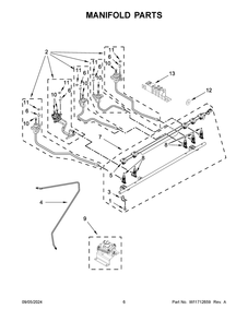 04 - Manifold Parts Diagram and Parts List for JDS1450ML1  Whirlpool Range