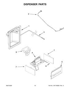 09 - Dispenser Parts Diagram and Parts List for WRS325SDHZ13  Whirlpool Refrigerator
