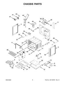 04 - Chassis Parts Diagram and Parts List for YMFES6030RB0  Whirlpool Range