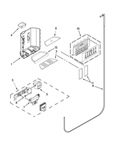 Dispenser Parts Diagram and Parts List for KSF26C4XYY04  KitchenAid Refrigerator