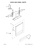 DOOR AND PANEL PARTS Diagram and Parts List for WDP350PAAW1  Whirlpool Dishwasher