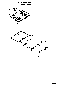 Cooktop Diagram and Parts List for F4307*1  Roper Range